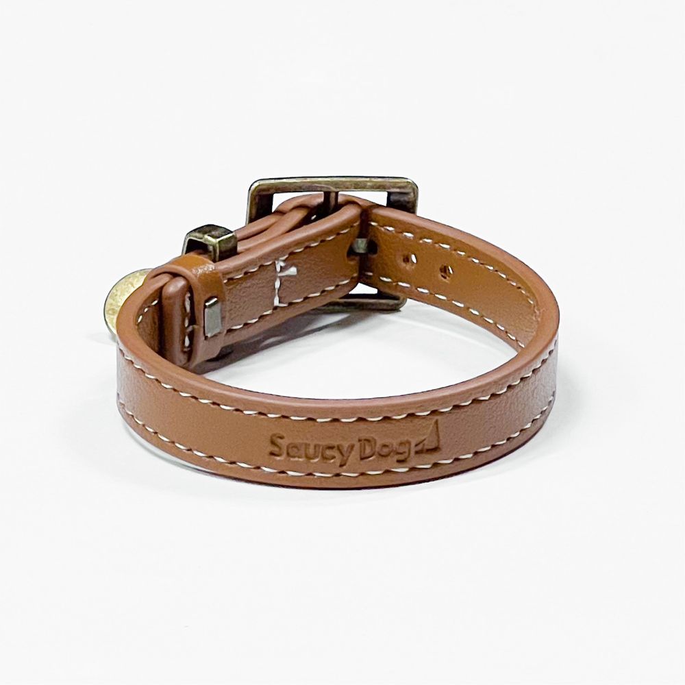 首輪風レザーブレス/ブラウン