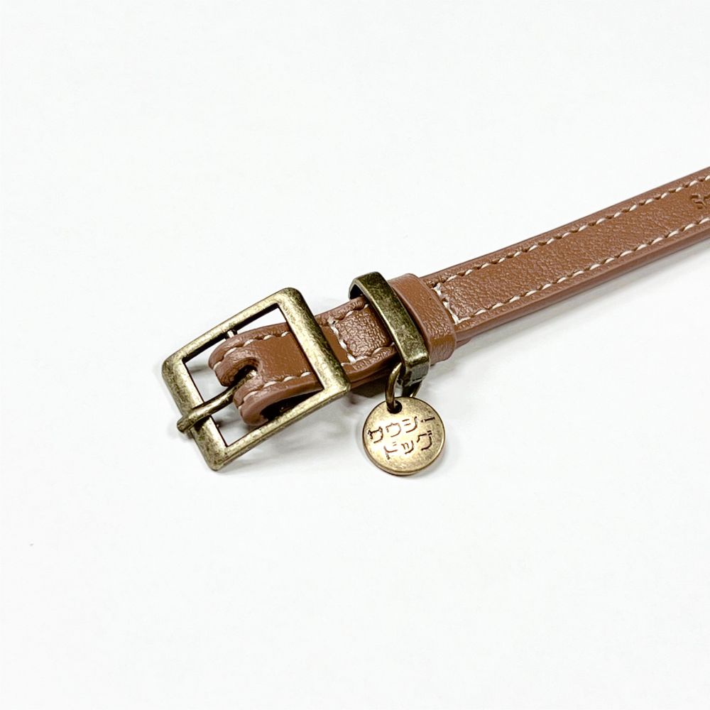 首輪風レザーブレス/ブラウン