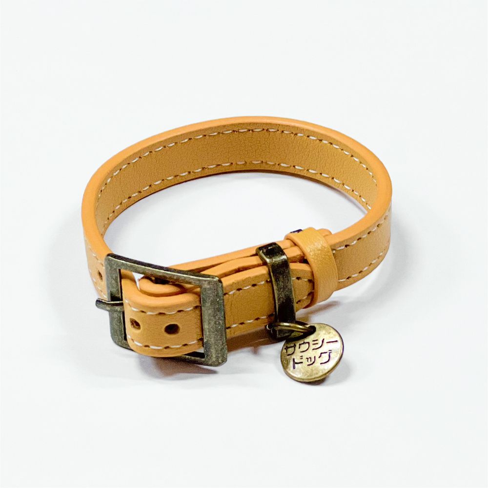 首輪風レザーブレス/キャメル