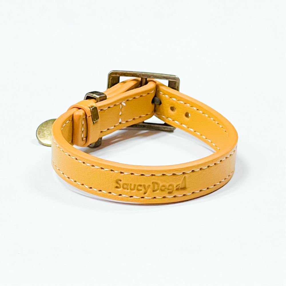 首輪風レザーブレス/キャメル