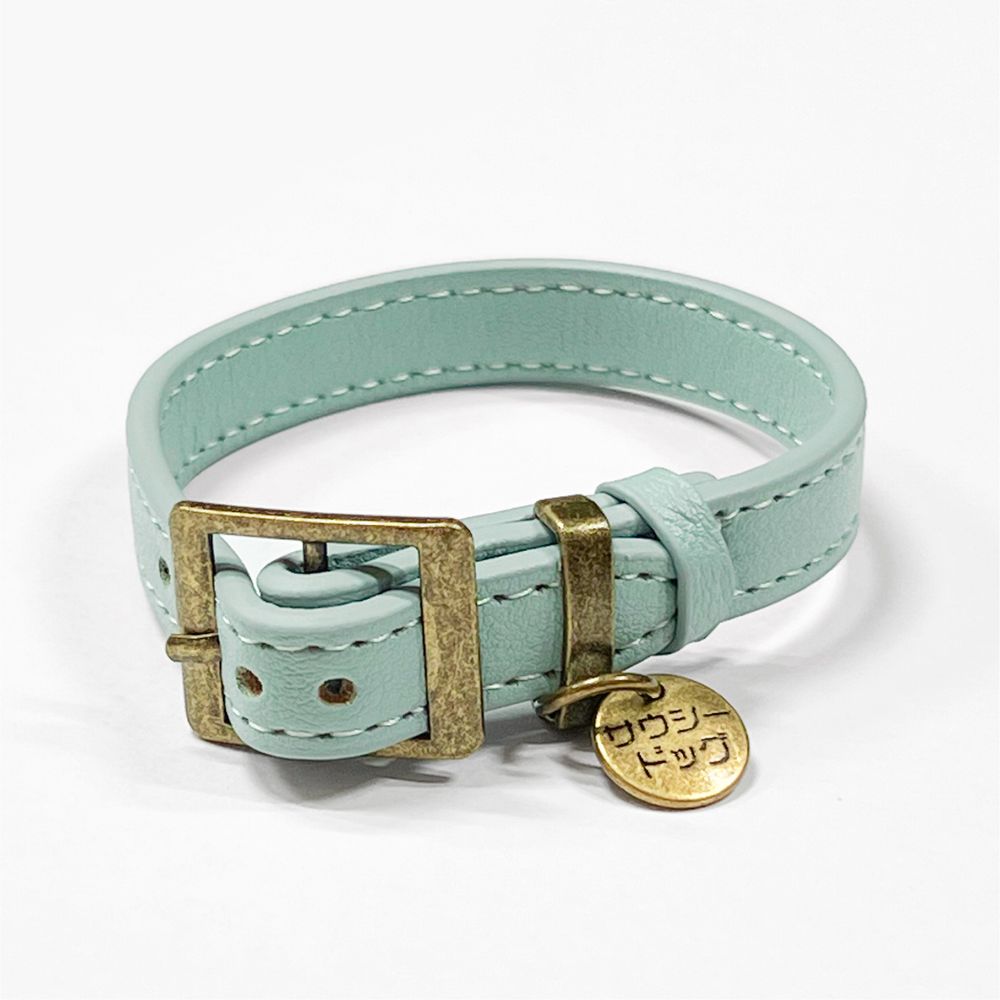 首輪風レザーブレス/パステルブルー