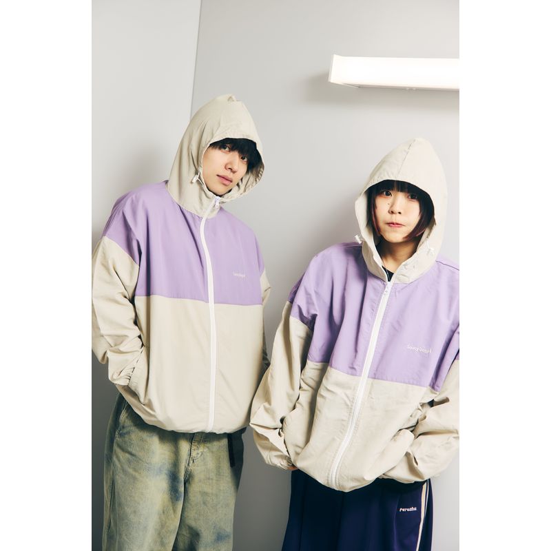 Saucy Dog バイカラーナイロンブルゾン