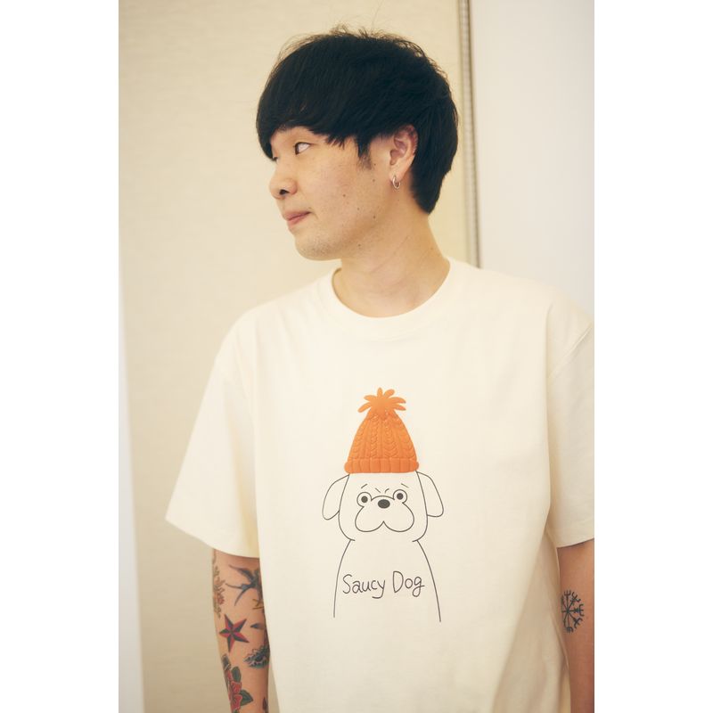 パグさんTシャツ/アイボリー
