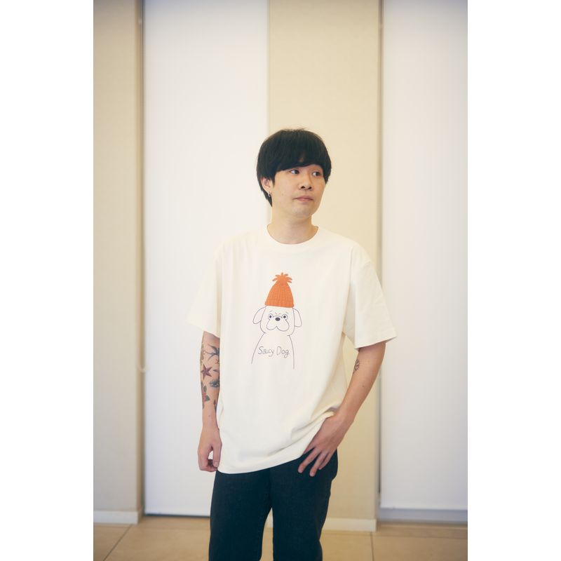 パグさんTシャツ/アイボリー