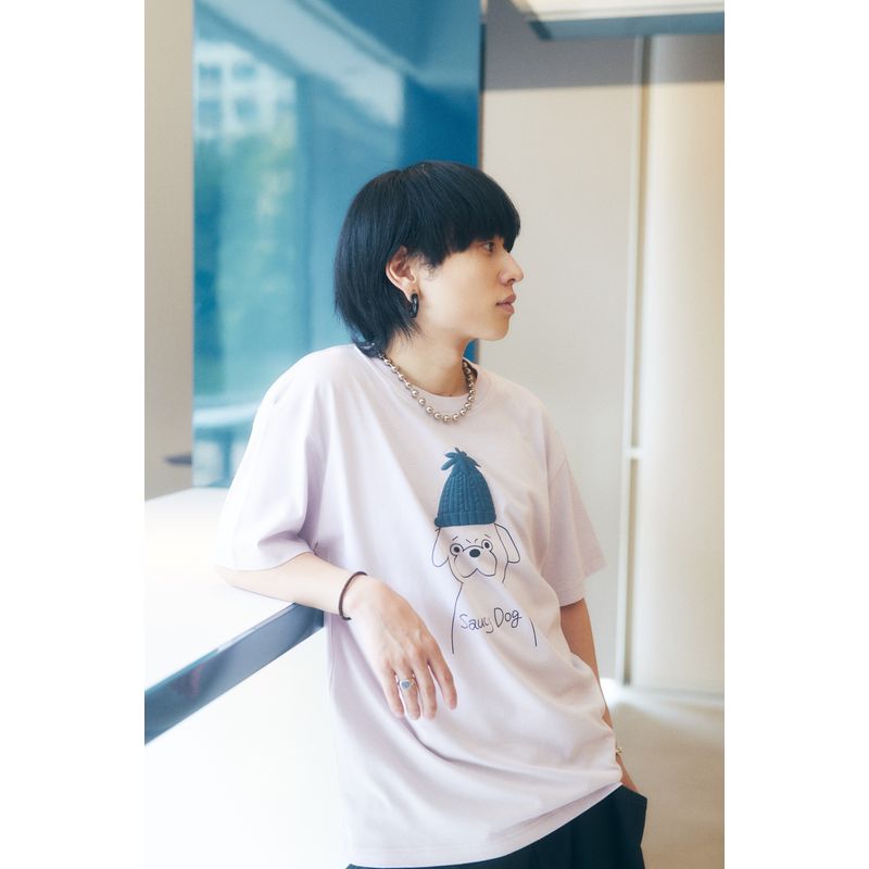パグさんTシャツ/モーブピンク