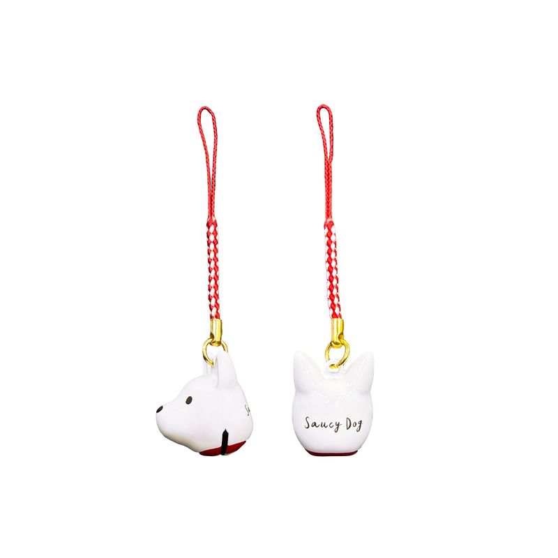 【事前予約取扱なし】さうしーどっぐ 白柴 根付け鈴