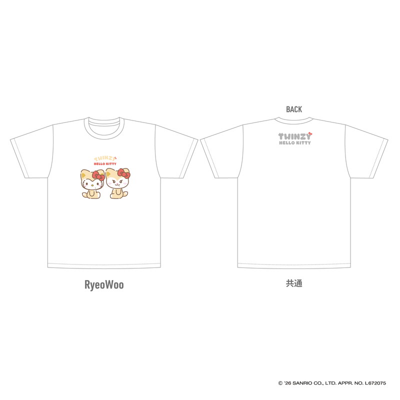 TWINZY × HELLO KITTY Tシャツ【RyeoWoo】