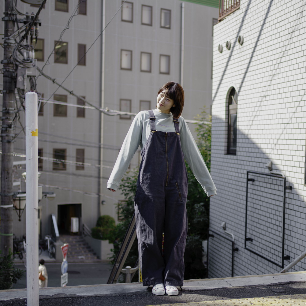 バイカラー刺繍ロゴ ロンT [スモーキーグリーン]