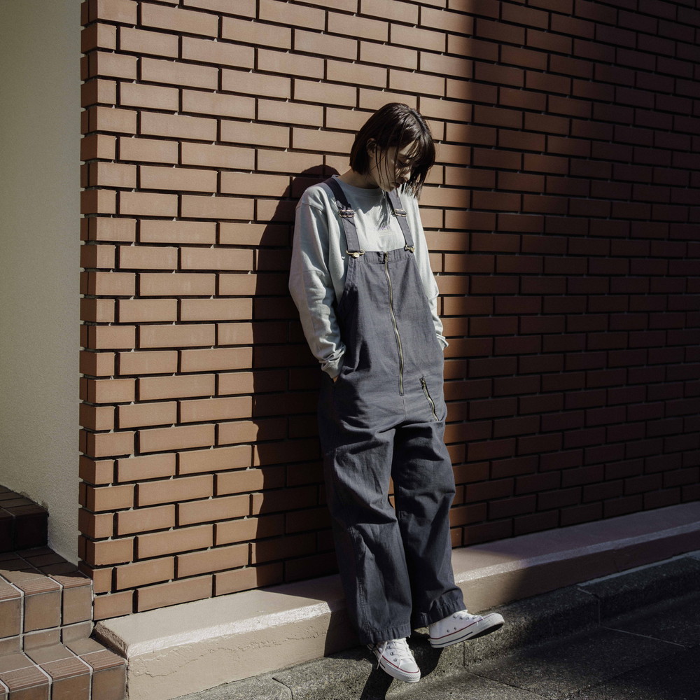 バイカラー刺繍ロゴ ロンT [スモーキーグリーン]