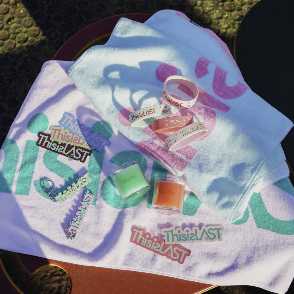 ロゴタオル [ライトピンク×エメラルドグリーン]