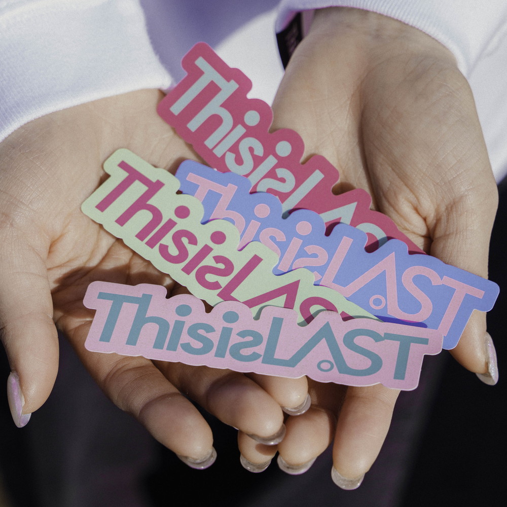 ロゴステッカー [ライトピンク×エメラルドグリーン]