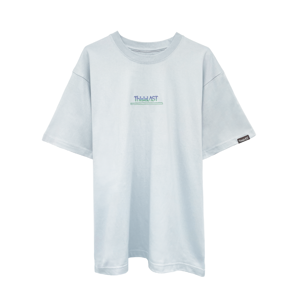 刺繍ロゴTシャツ [フロストブルー×ブルーミント]