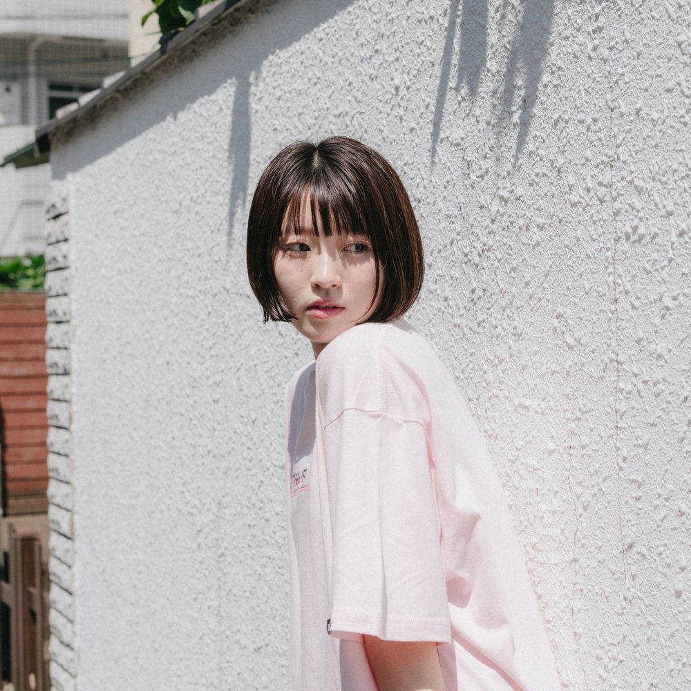 刺繍ロゴTシャツ [ピンク×コットンキャンディ]