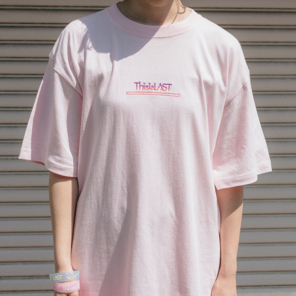 刺繍ロゴTシャツ [ピンク×コットンキャンディ]