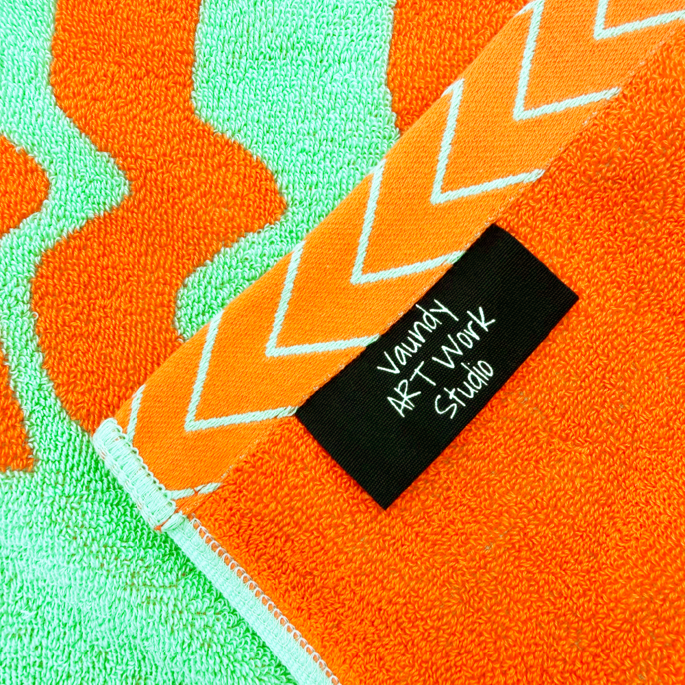 Logo Jacquard Towel [Light Green×Orange]