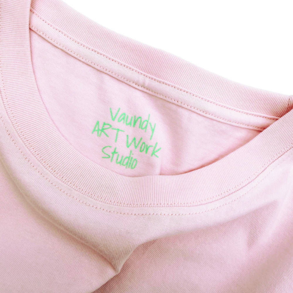 Logo T-Shirts [Pale Pink×Light Green]