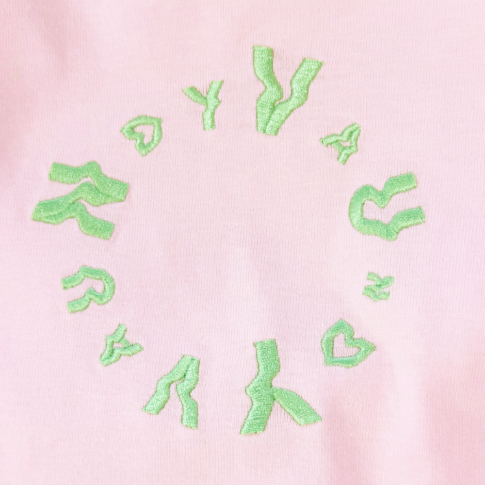 Logo T-Shirts [Pale Pink×Light Green]
