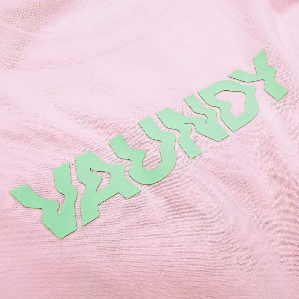 Logo T-Shirts [Pale Pink×Light Green]