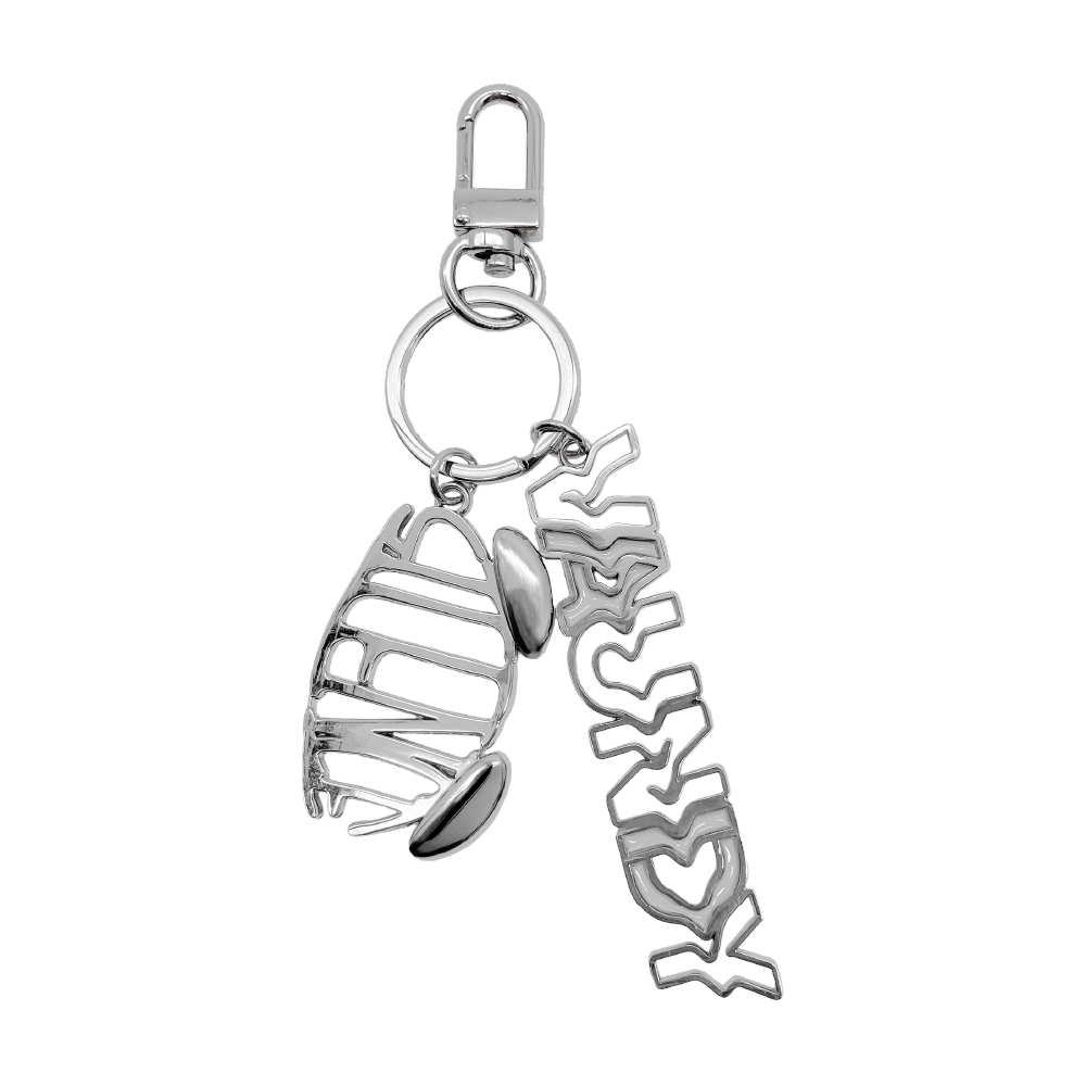 Metal Logo Keychain "SILENCE"［Silver］