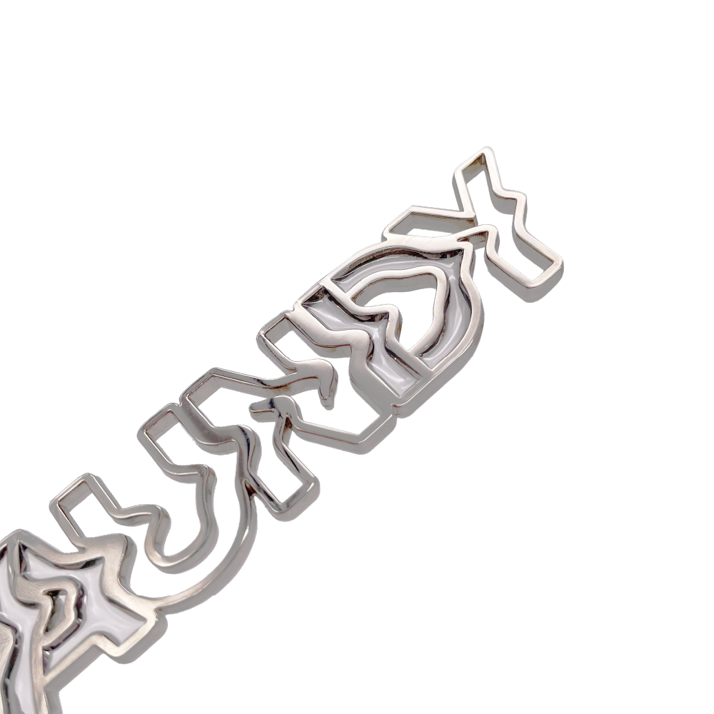 Metal Logo Keychain "SILENCE"［Silver］