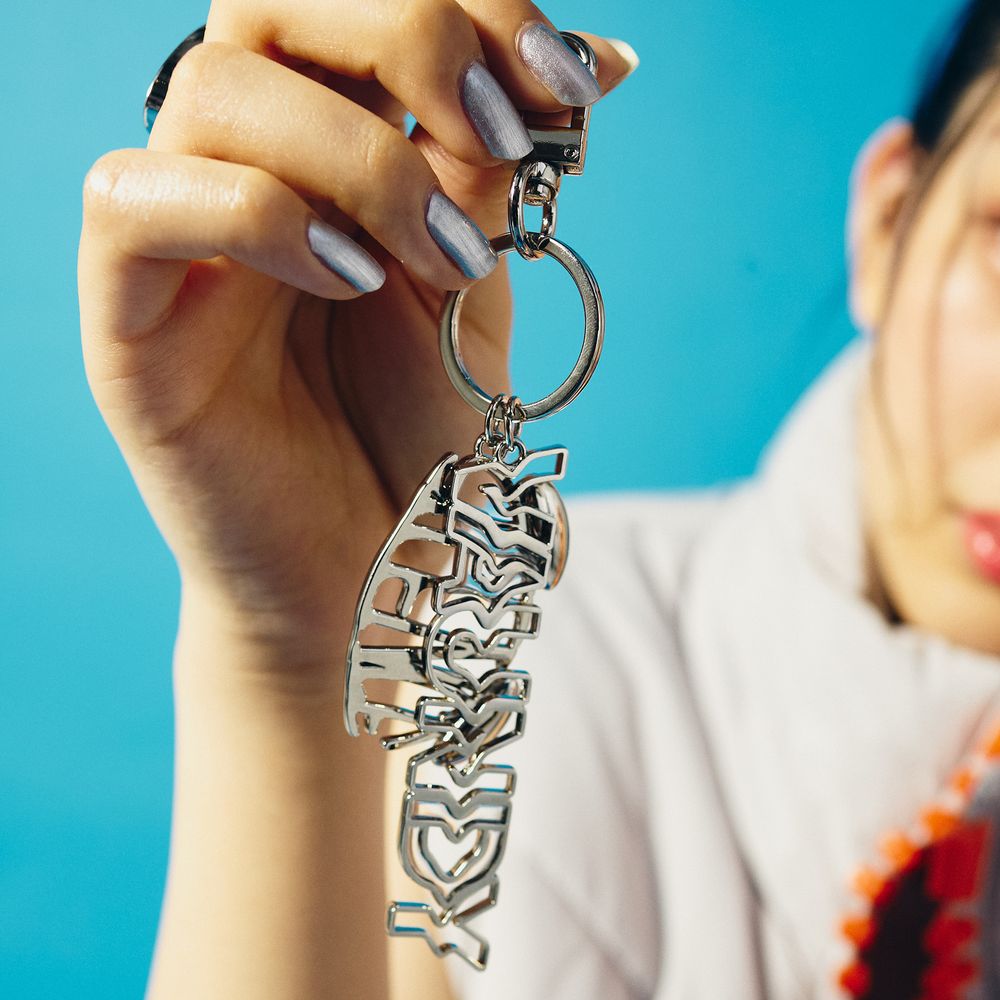 Metal Logo Keychain "SILENCE"［Silver］