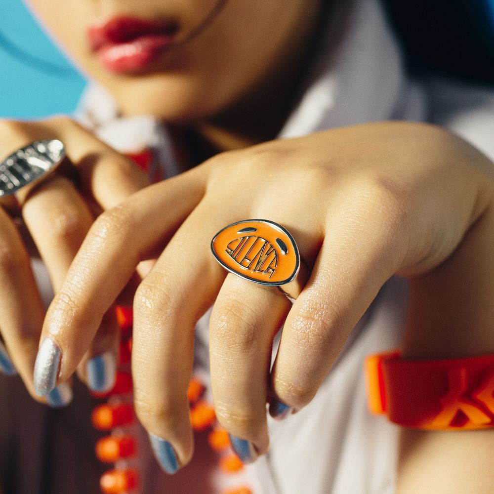 【VAWS premium ONLINE limited】Logo Ring "SILENCE"［Orange］