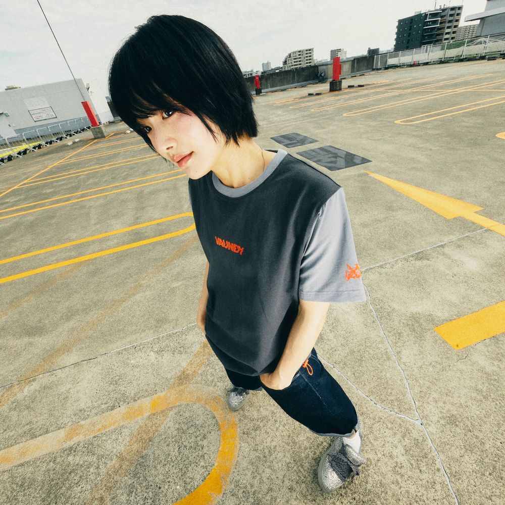 Drawcord T-shirt "HORO" [Charcoal]