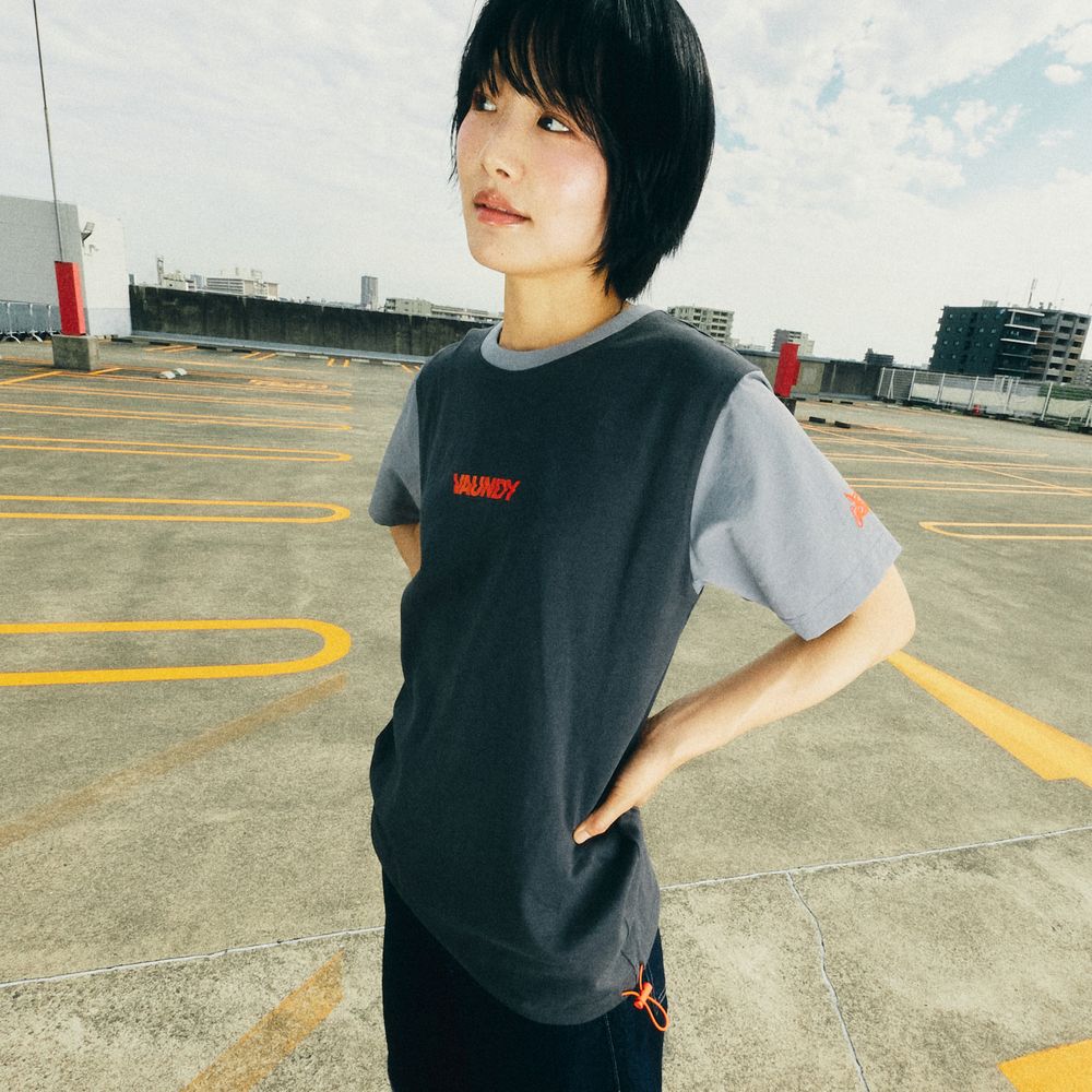 Drawcord T-shirt "HORO" [Charcoal]