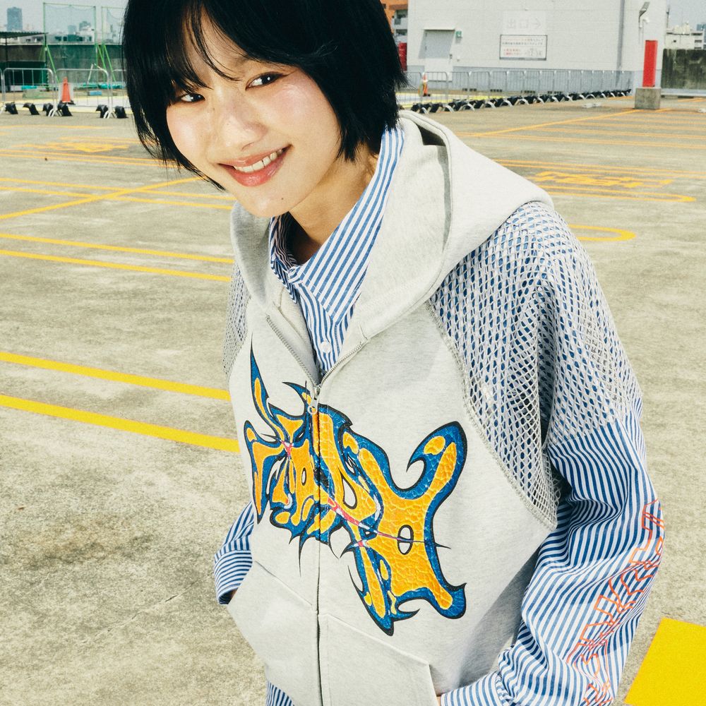 【VAWS premium ONLINE limited】Mesh-Sleeve Zip-Up Hoodie "HORO"