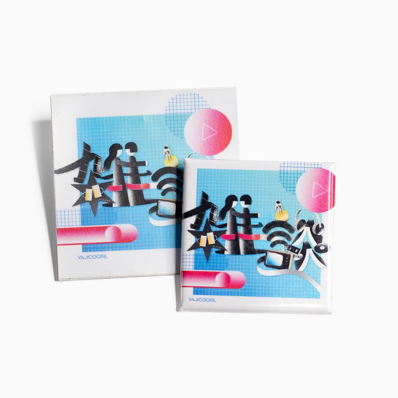 【YAJICO GIRL】雑談 ステッカー缶バッチセット