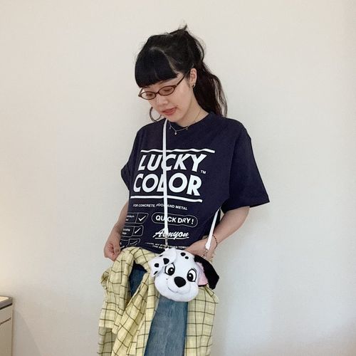 ラッキーカラーを身体中にまとっT/ネイビー