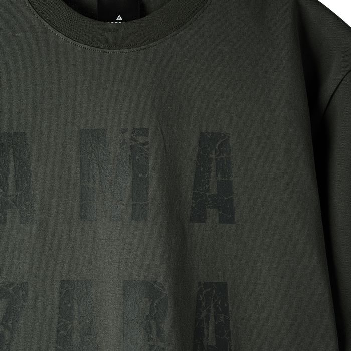 amazarashi Cracked Logo T-shirt/Charcoal gray