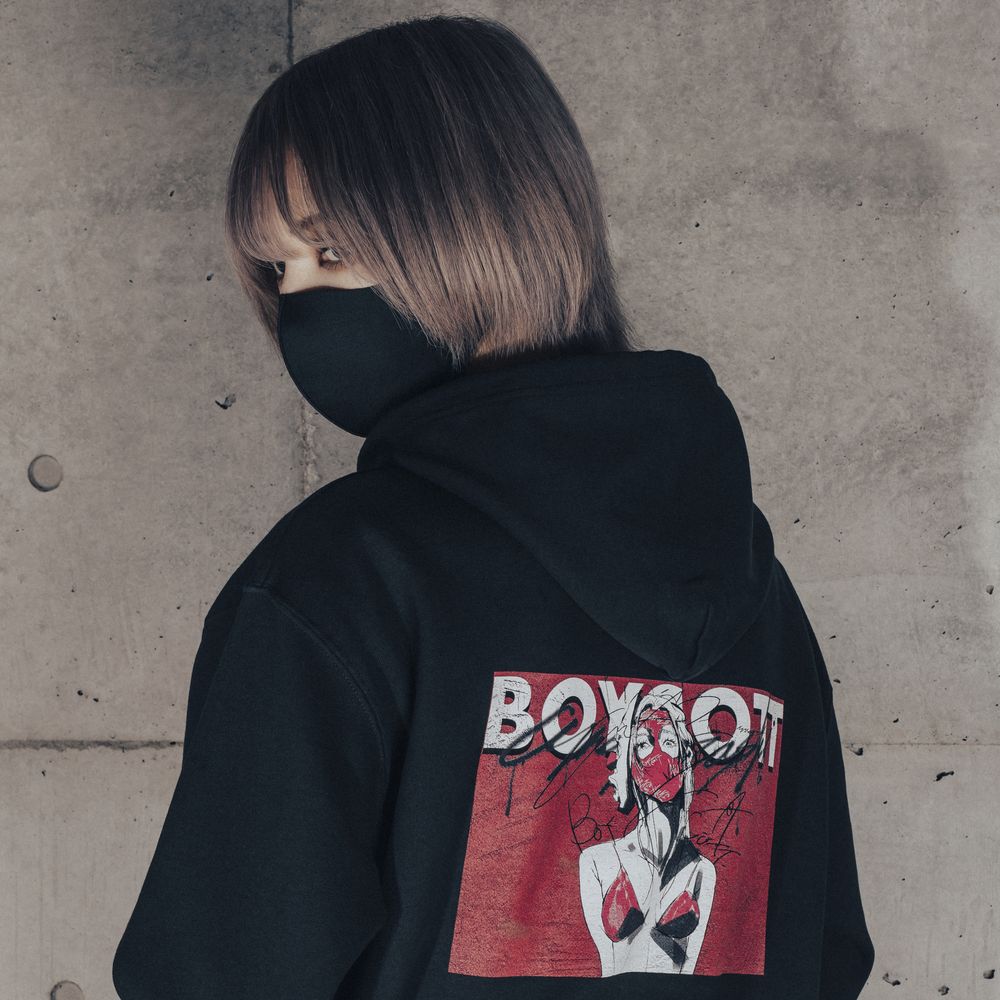 amazarashi BOYCOTT End Card Hoodie/Wine