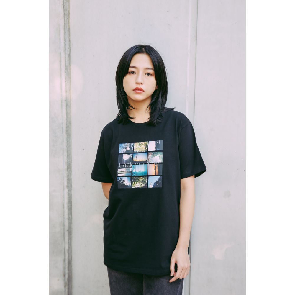 ゴールデンアワー黒いフォトTシャツ