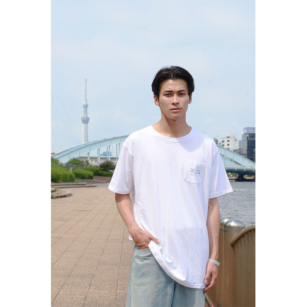 依与吏手描きルアー胸ポケTシャツ