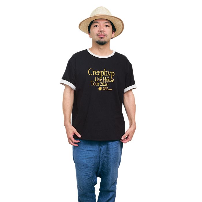 クリープハイプのリバーシブルーTシャツ(ブラック×アイボリー)