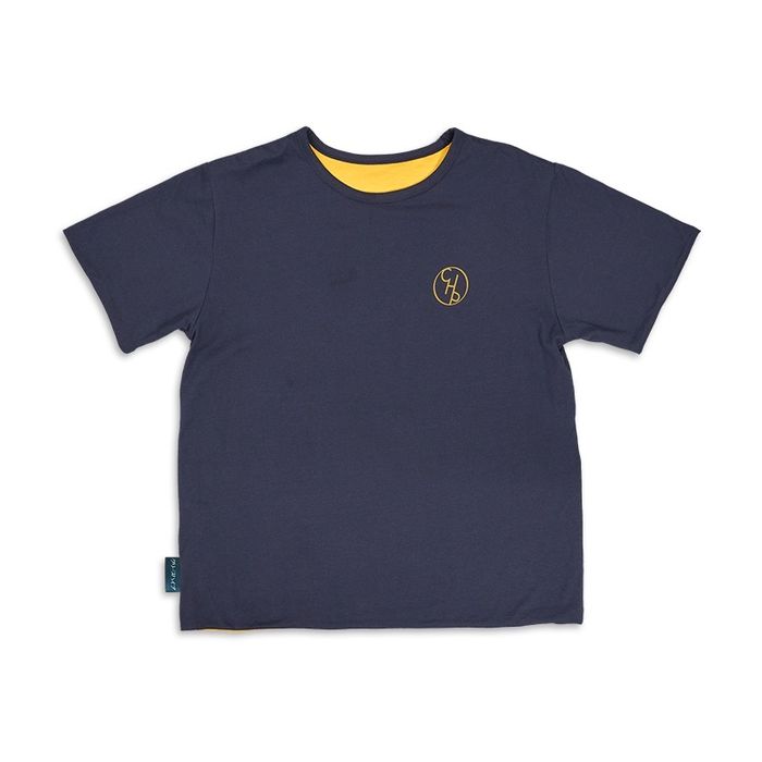 クリープハイプのリバーシブルーTシャツ(イエロー×ネイビー)
