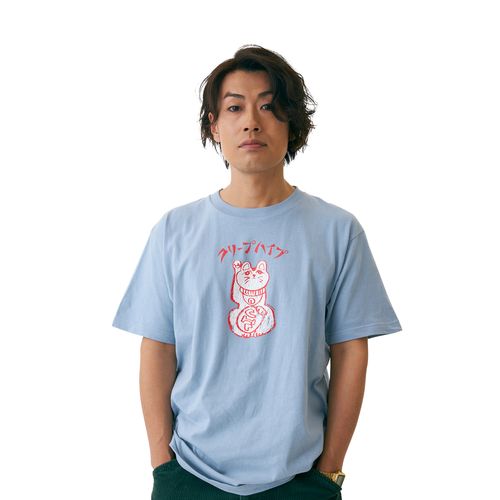 ふくねこTシャツ(アシッドブルー)