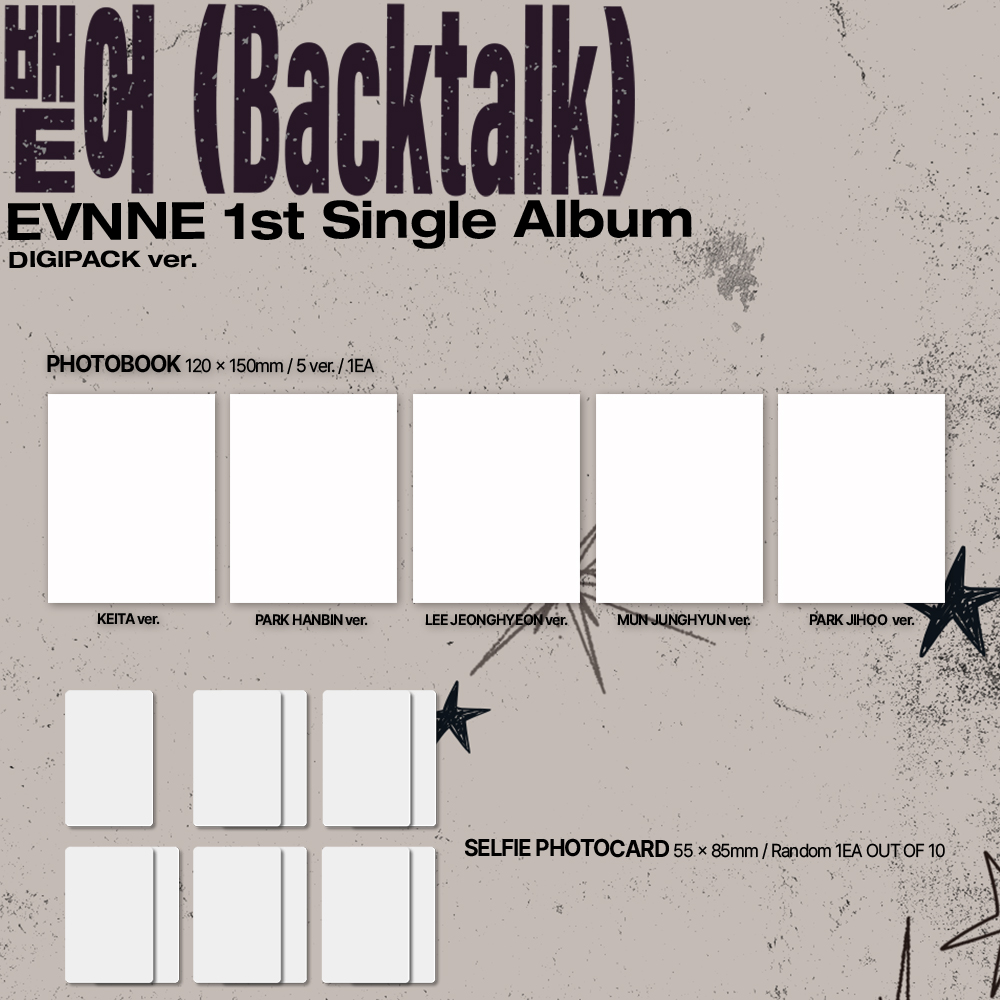 1st Single [Backtalk]　Photobook ver. +ソロデジパック ランダム2種　 先着購入特典：トレカ ランダム3枚+イベント抽選応募権(1口)