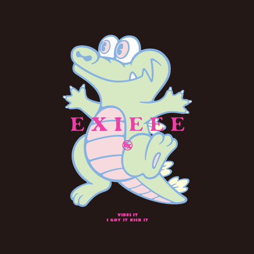 【EXIEEE×entrance】 ロンTシャツ(ワニ) / ブラック