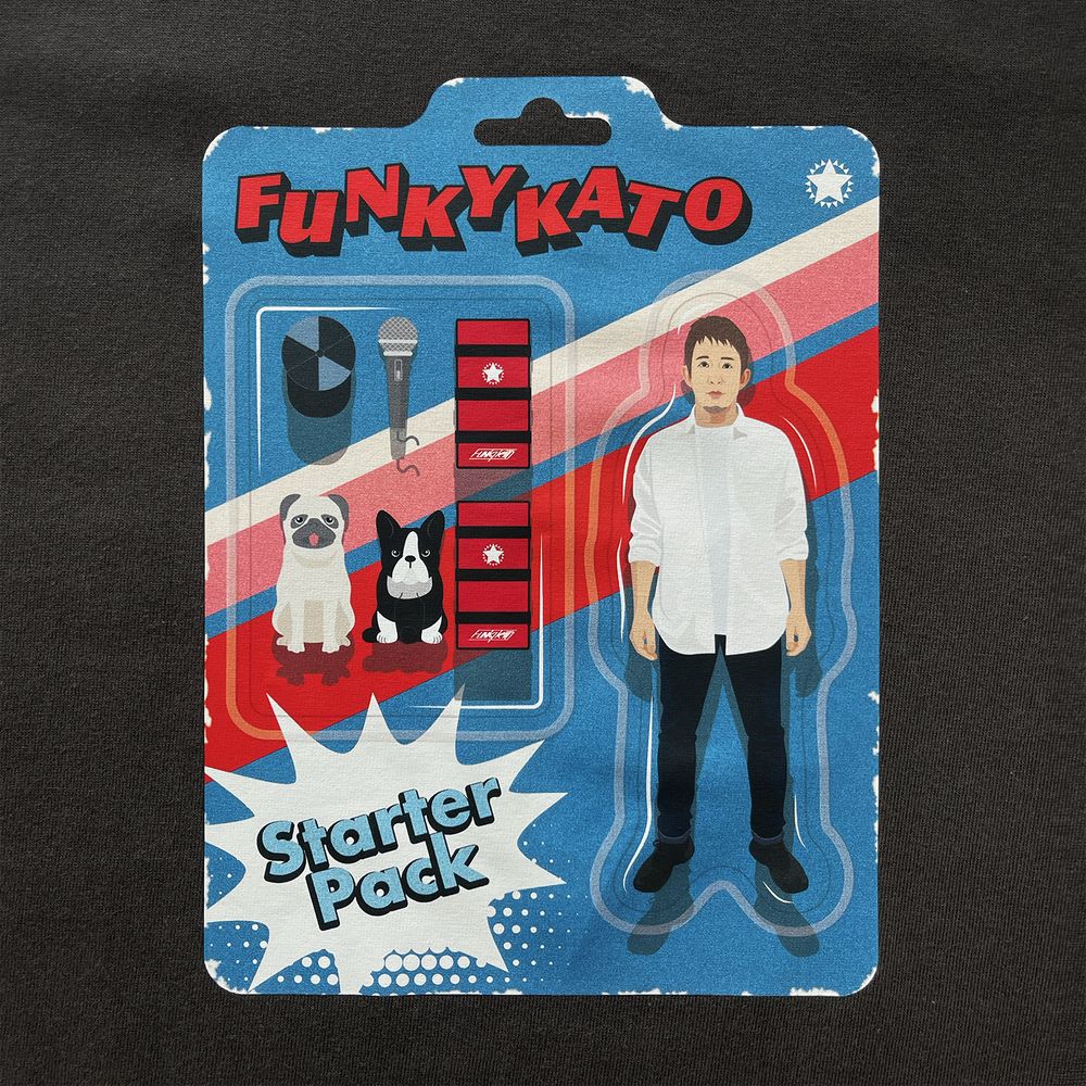 FUNKY KATO フィギュアパッケージ風 ロンT＜ステッカー付き＞