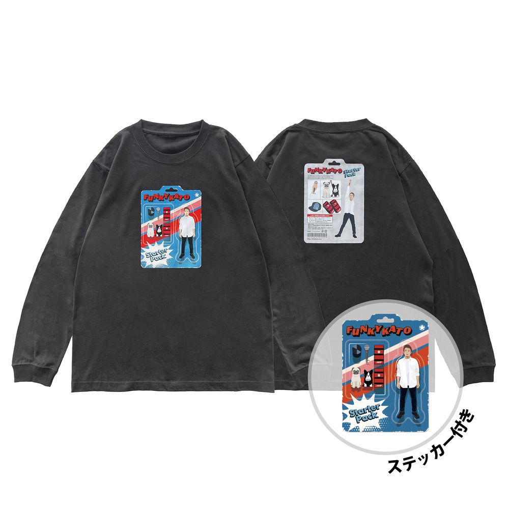FUNKY KATO フィギュアパッケージ風 ロンT＜ステッカー付き＞