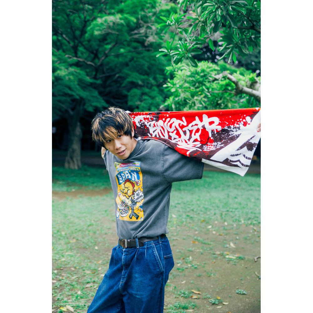 BOOGER JOE フェイスタオル【レッド×ホワイト】