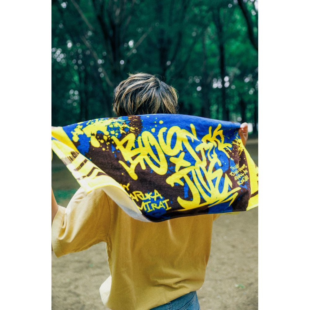 BOOGER JOE フェイスタオル【ブルー×イエロー】