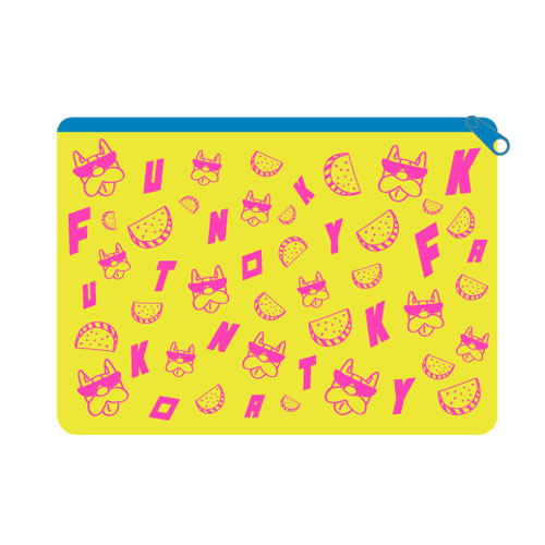 ファンキー加藤　ビニールクリアポーチ・ミラー缶バッジセット