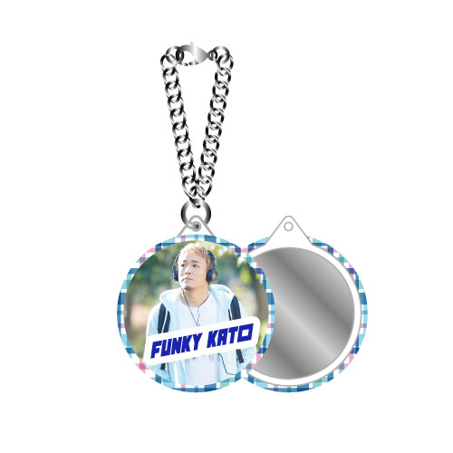 ファンキー加藤　ビニールクリアポーチ・ミラー缶バッジセット