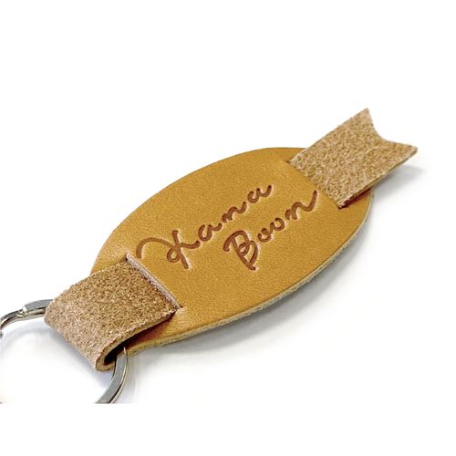 シンプルロゴ レザーキーホルダー 