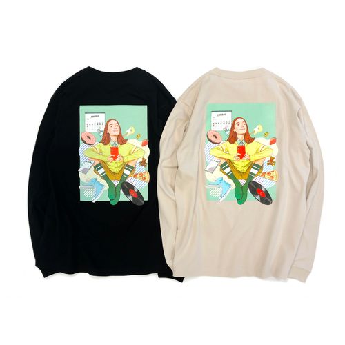 楽しみを待ちながら、ロングスリーブTシャツ