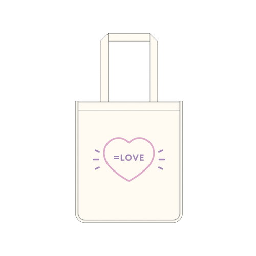  =LOVE スクエアトートバッグ(ナチュラル)