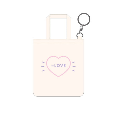  =LOVE ミニスクエアトートキーホルダー ナチュラル